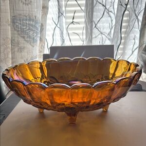 Amber Glass Decorative Bowl